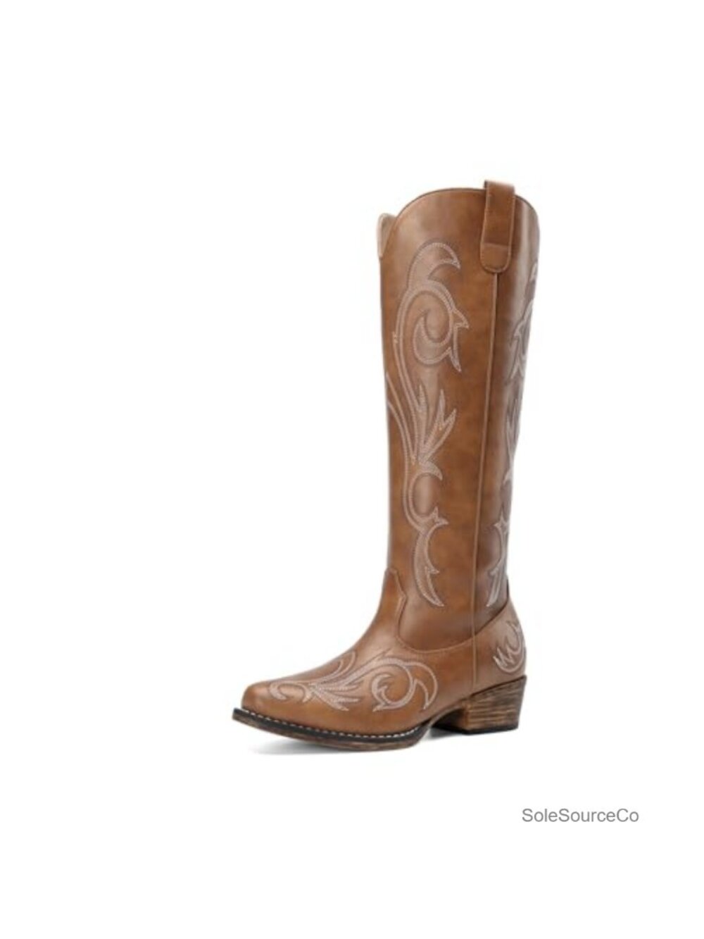 Women's Knee High Western Cowboy Boots Faux Leather Embroidery
